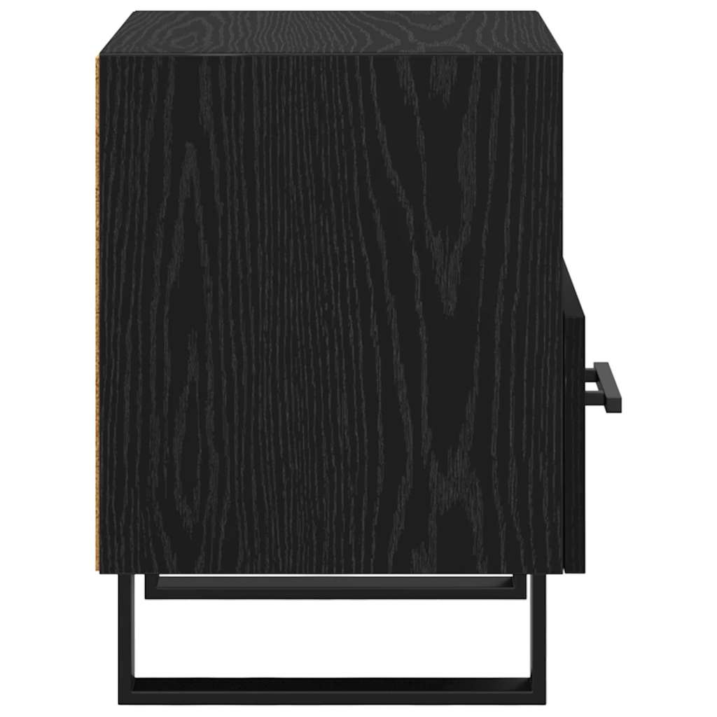 Nightstand Black Oak Effect 40 X 35 X 47.5 Cm Particleboard