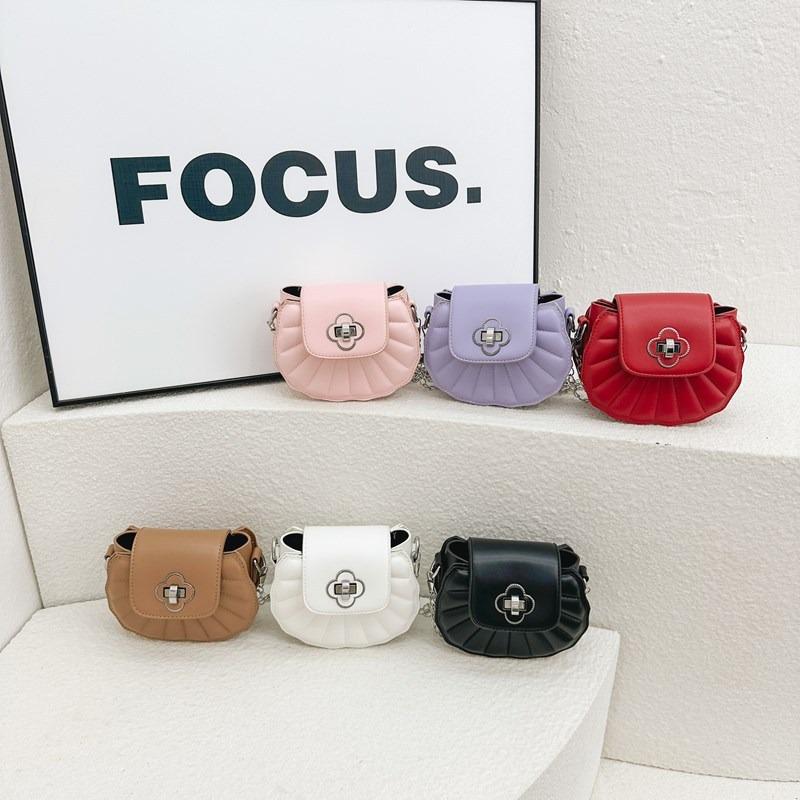 Kindertasche neues Schloss Mini Schulter Damenhandtasche personalisierte Mode Mädchen Fächerkette Umhängetasche