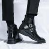 Leather Men Ankle Shoes Slip-on Dress Formal Boot for Man Pointed Toe Knight Botas Masculino Autumn Winter Elegant Chelsea Boots
