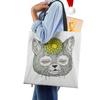 Women Canvas Shoulder Bag Shopper Bear Harajuku Casual Handbag Kawaii Eco Reused Large Capacity Travel  Tote Books Bag CLE