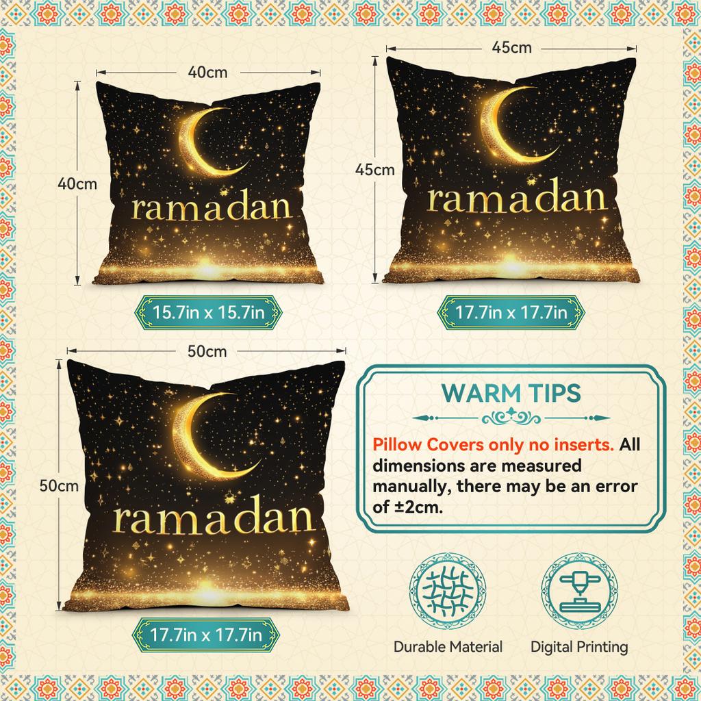 Ramadan Cushion Pillowcase Printed Polyester 40/45/50Cm Throw Pillowcover Decorative Sofa Cushion Pillowslip Home Decor