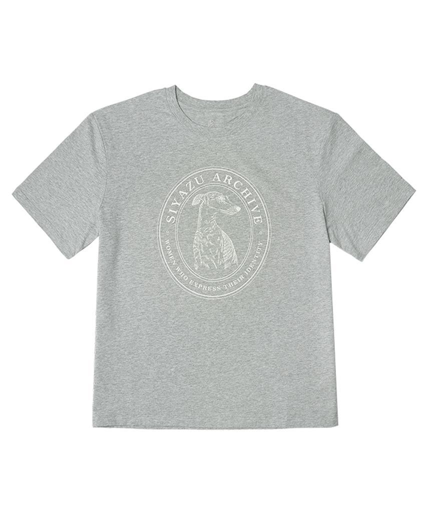 Siyajyu Sitp5156 Grey Houndstooth Short Sleeve T-Shirt_Melange Gray