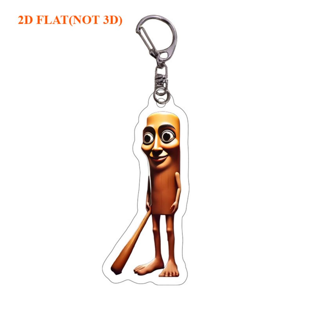 Acrílico plano 2D celebridade da internet haste quente Shanhaijing chaveiro engraçado abstrato boneco de palito de madeira pé grande árvore pingente de acrílico