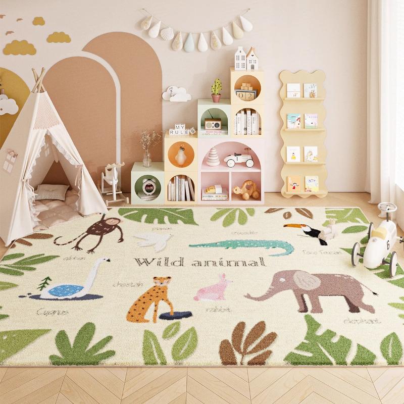 Cartoon Style Rugs for Bedroom Thickend Plush Children's Floor Mat Large Area Living Room Decoration Carpet Home Fluffy Soft Rug