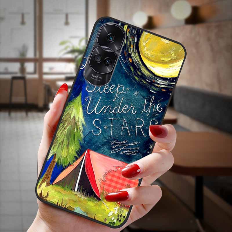 For Honor 90 Lite 5G Case 3D Flower Relief Emboss Silicon Back Cases For Honor 90 Cover Honor90 Pro 90Pro 90Lite Soft Protective
