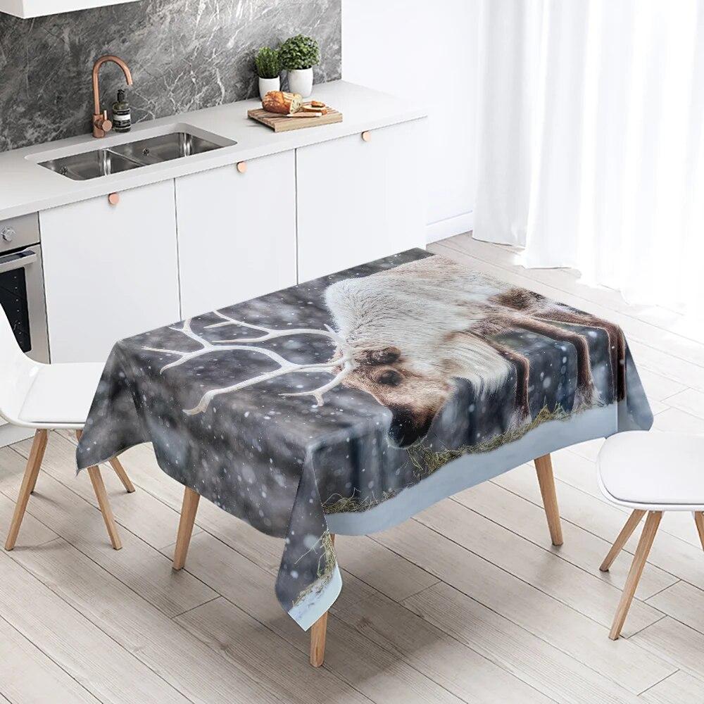 Animal Tablecloth Shark Tiger Elephant Leopard  Party Restaurant Banquet Decoration Waterproof Home Table
