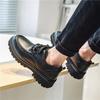 Moccasin Lace Up Male Casual Shoe Office Low Heel Footwear Offer Common Social Retro 2025 Size 45 Pu Men's Leather Shoes