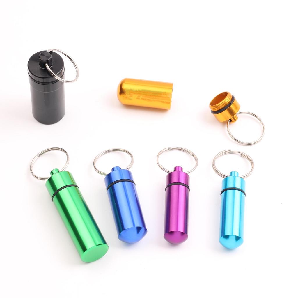 Portable Aluminum Pill Case with Keychain & Sealed Earplugs - Outdoor Survival Gear Pendant