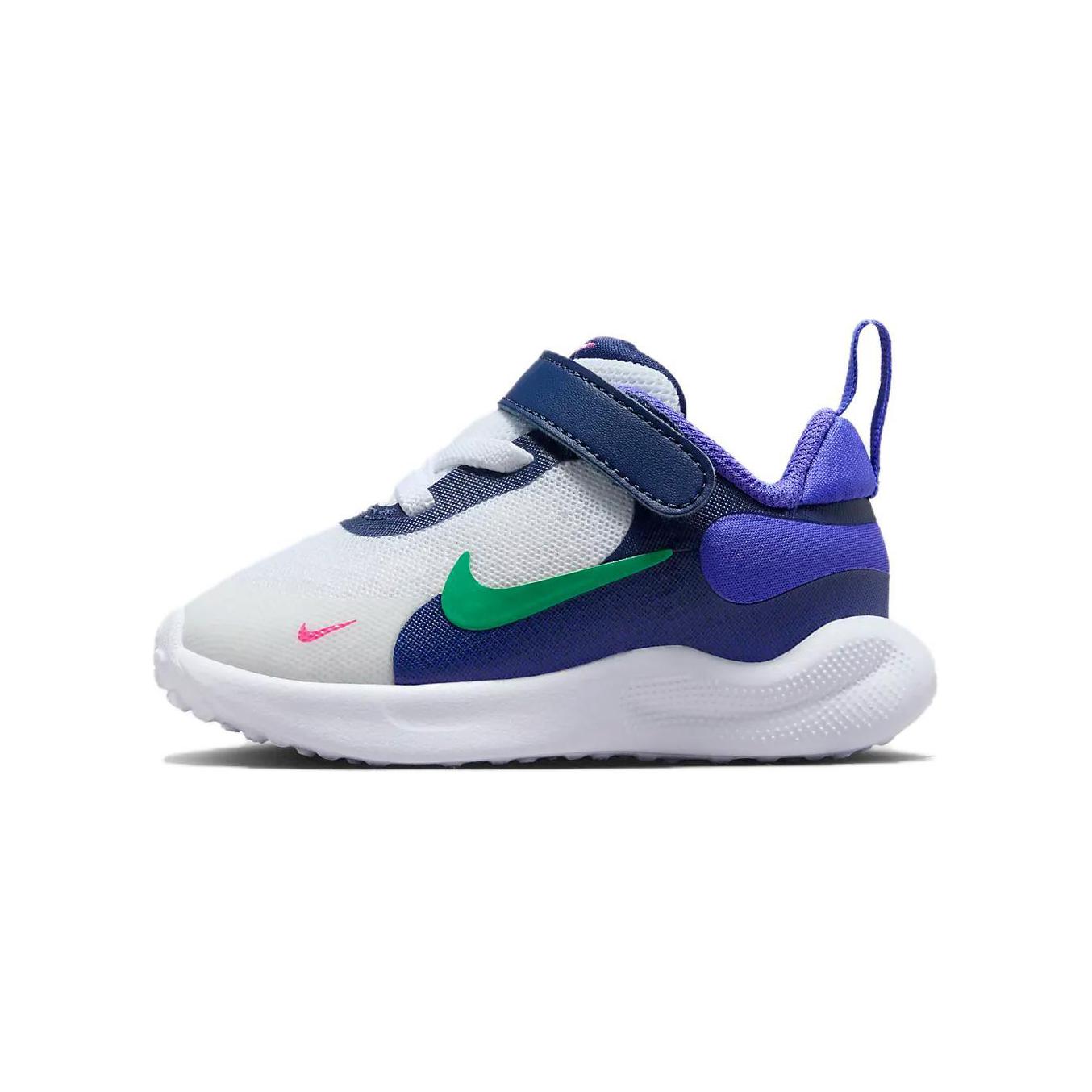 

Nike Кроссовки Revolution 7 TD Midnight Navy Stadium Green Baby белые персидско-фиолетовые FB7691-101 23.5