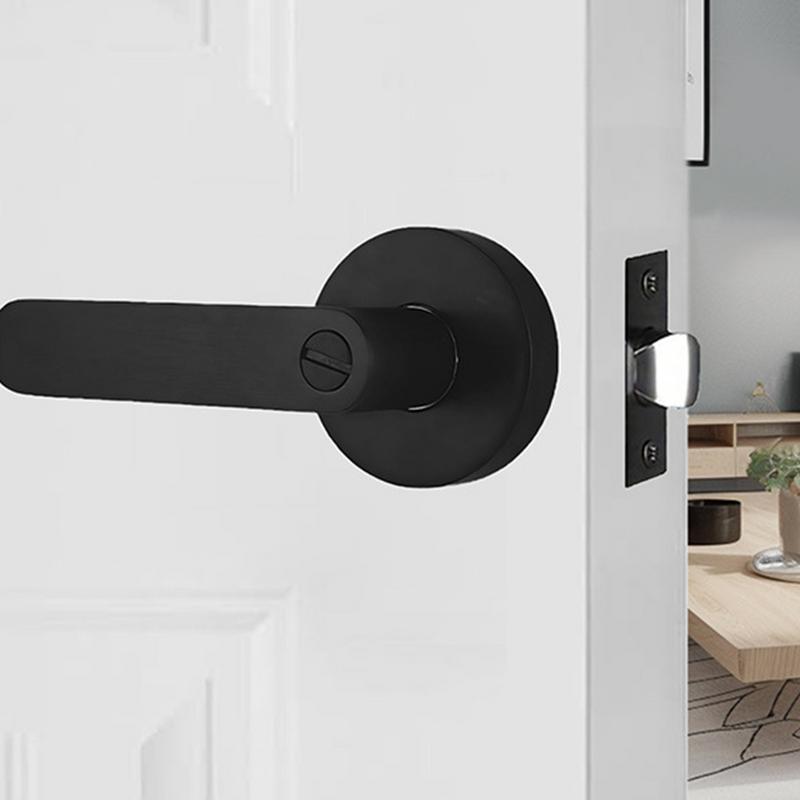 Passage Door Handle Black Passage Lock Doorknob Heavy Duty Interior Black Flat Door Handles Keyless For Bathroom Bedroom