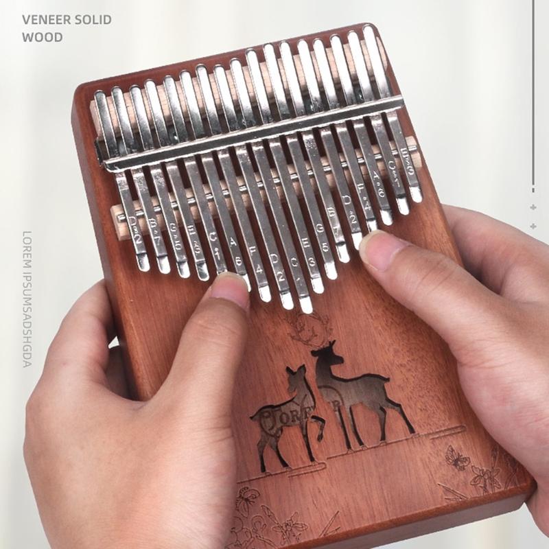 Wood 17 Key Kalimba Thumb Piano for Kids Adults, Kalimba 17 Keys Thumb Piano Finger Marimba Instrument for Music Lover