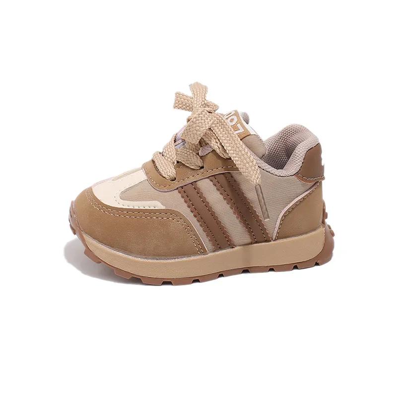 Toddler Kids Sports Shoes Thick Soft Sole Boys Girls Walking Shoes Striped 2024 New Fashion Children Casual Shoes Wear-resistant
