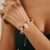 Hip-hop Retro Hollowed-out Spiral Star-shaped Bowknot Pendant Imitation Crystal Beaded Bracelet for Women Y2k Fashion Jewelry