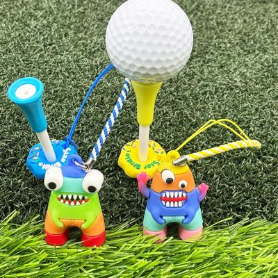 Anti Lost Plastic Golf Tee Hanger Cartoon Golf Tee Ring with Strap Tee Loss Prevention Golf Accessories for Men Women Golfer Gifts