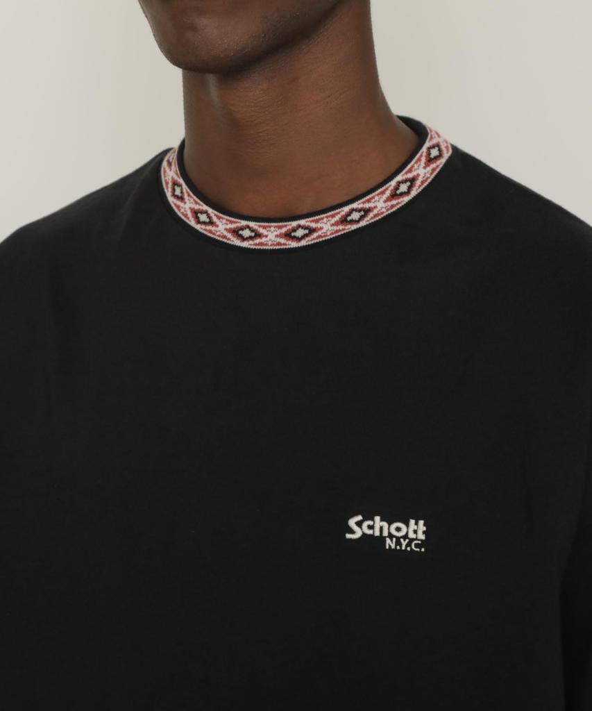 Schott NATIVE RIB SS T-SHIRT, Herren, Größe S, 010, Schwarz, 782-4134024