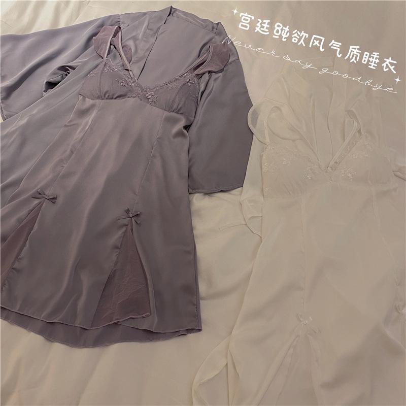 Sexy Pajamas Ladies Hot Pure Desire Private Room High Sense Summer Ice Lace Nightdress Suspender Loungewear