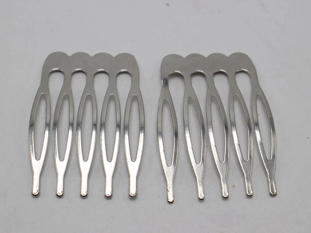 10pcs Gold Rhodium Color Metal Hair Combs  26-52mm with Teeth for Hair Accessories  DIY