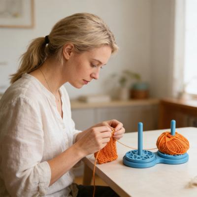 3D Printed Spinning Yarn Holder Knitting Crocheting Yarn Ball Spinner Dispenser Stand Embroidery Stitching Thread Holder Storage Organizer
