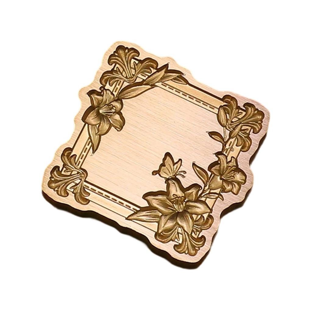 Solid Brass Wax Seal Stamp Head  3D Embossed Wax Sealing Stamp Flower Frame for Personalizing Stationery