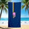 1Pc Nyan Cat Space Beach Towel, Quick Dry, Multi-Use for Beach Pool Gym Yoga Home Travel, Christmas, Halloween, Xmas Gift M928753