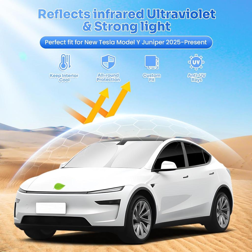 For Tesla Model Y Juniper 2020-2026 Windshield Sun Shade Side Rear Window Cover Sunshade Sun Visor Shield Privacy Protection