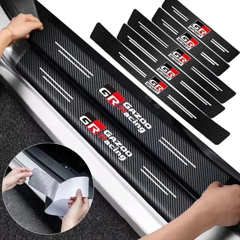 Car Rear Trunk Bumper Plate Door Sill Protector Stickers For Toyota GR Sport Racing Corolla Aqua Avensis Prius RAV4 Yaris Camry