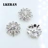 10pcs Snowflake 25mm Flower Rhinestones Buttons Shank Sewing Button Wedding Decoration Diy Metal Diamond Crystal Bow Accessories
