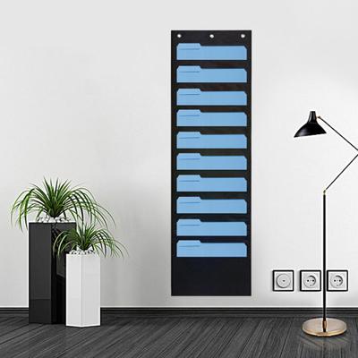 1 Set Aktenhalter, 5/10-lagiger Wand-Hängeakten-Organizer mit Haken, vertikale Aufbewahrung, großes Fassungsvermögen, Hintertür-Magazintasche für das Heimbüro