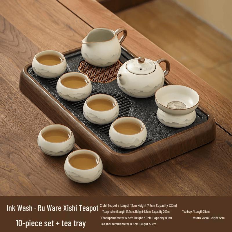 Ru Kiln Ink Style Kung Fu Tea Set