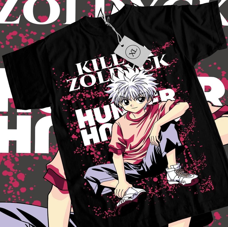 Killua  Phantom Troupe Gon Hisoka Hunter Meruem Zoldyck Kawai Shirt Black Unisex T-Shirt XXL