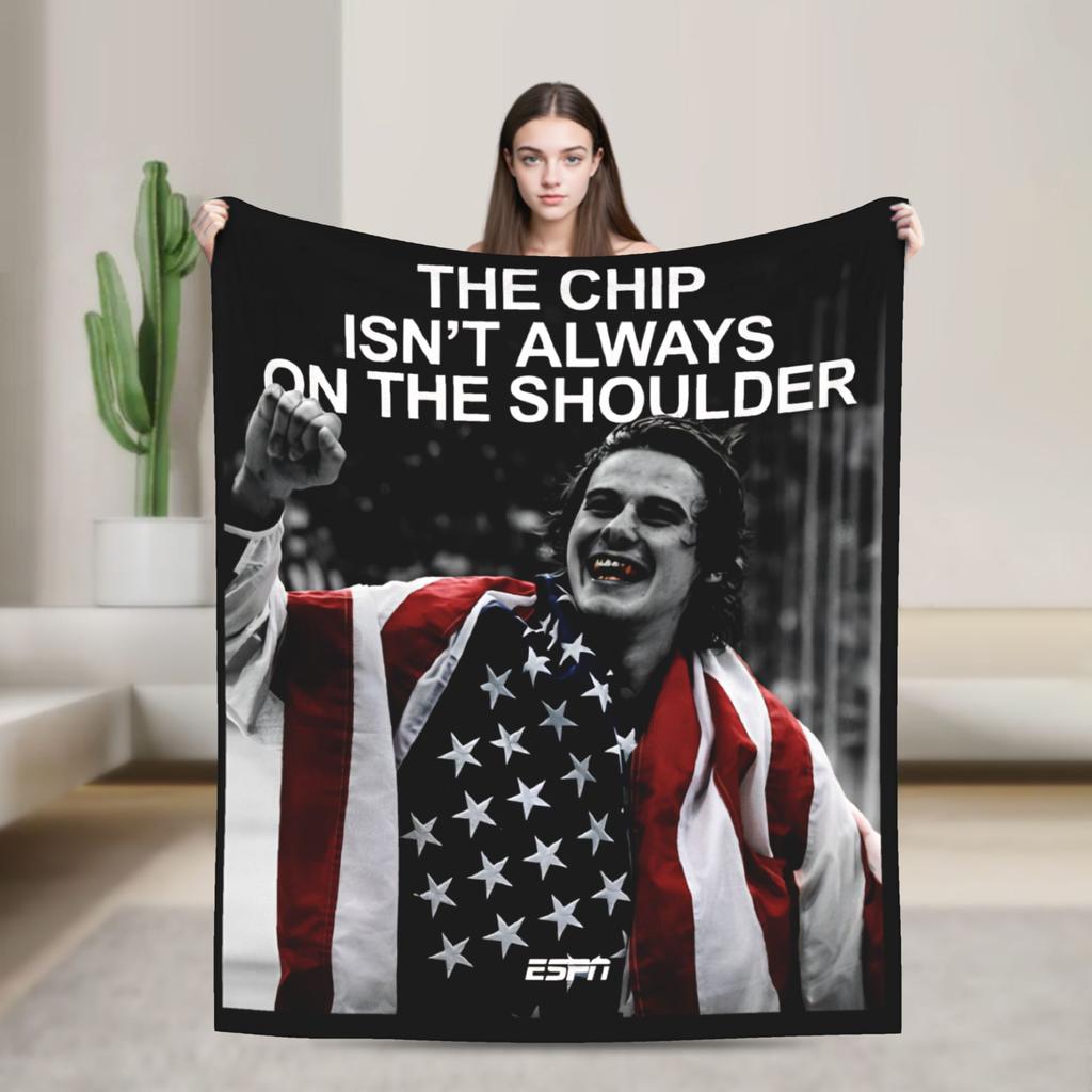 Jack Hughes USA Goldmedaille Hockey Decke Flanell Textil Dekor Multifunktionale Warme Überwurfdecke für Bettwäsche Auto Tagesdecke