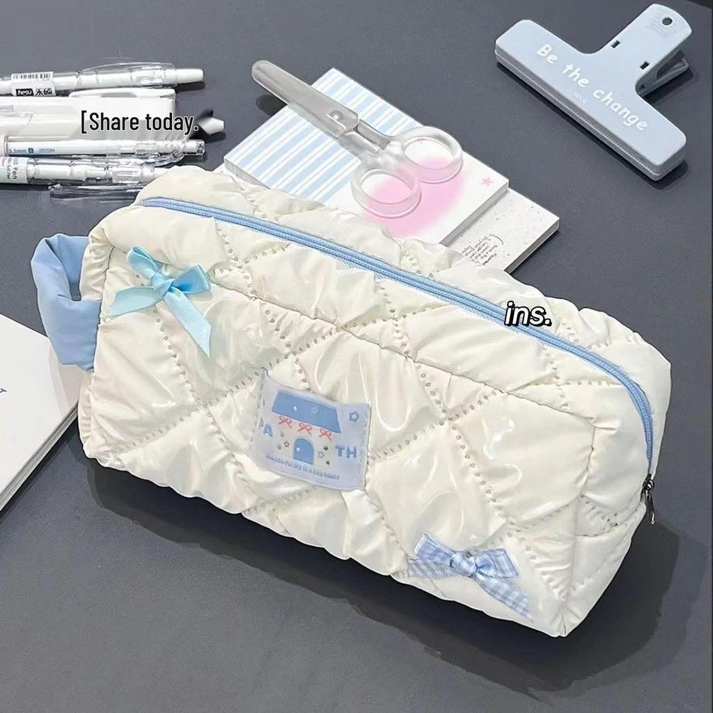 Stylish Korean Stationery Bag with Unique Baby Voice Design, Ideal for Middle School Students - Large Capacity