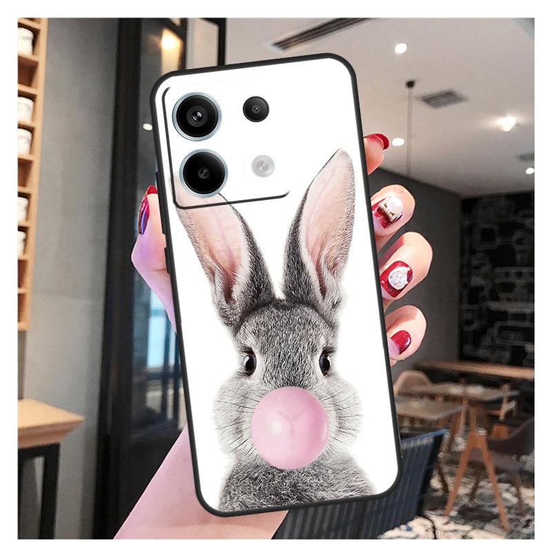 Cute Bunny Rabbit Case For Xiaomi Redmi Note 13 12 11 9 10 Pro 9S 10S 11S 12S Redmi 13 12 10C 12C 13C Coque