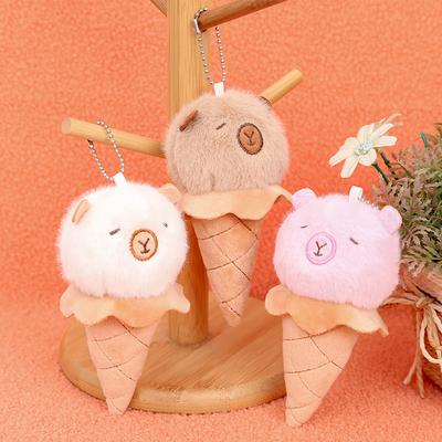 Capybara Ice Cream Plush Doll Pendant Keychain Doll Accessories Toys Birthday Gift Ragdoll