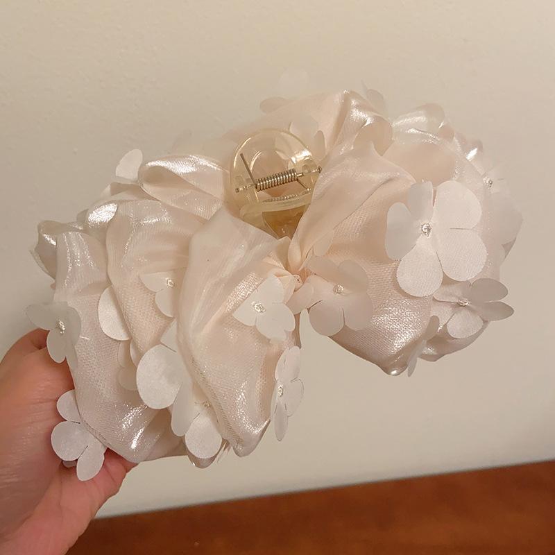 Haimeikang Stor sløyfe Hårklo Sommerblomst Søt Mesh Hestehale Hårnål Hårnål Krabber Hårklemme Dame Mote Hårtilbehør