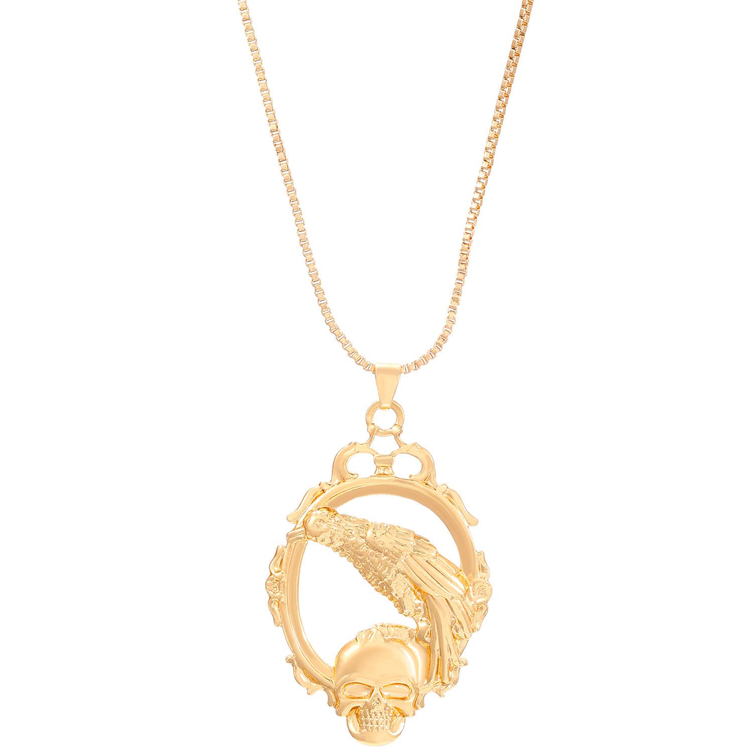 

Хэллоуин Готика Тьма Панк Хип-Хоп Ворона Череп Кулон Ожерелье Скелет Ключица Цепь 1 pcs