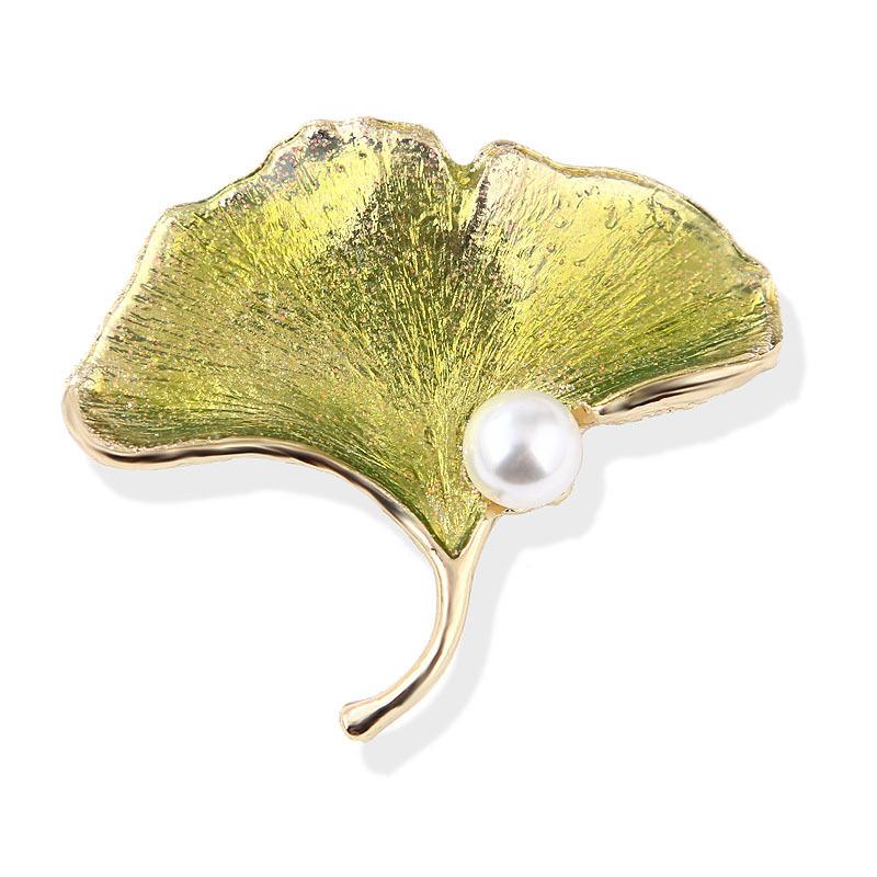 

Натуральный жемчуг высокого качества гинкго билоба пальто брошь модная циркон брошь модная булавка