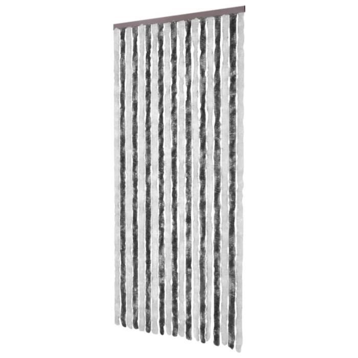 Moustiquaire - vidaXL - Chenille - 120x220 cm - Gris et blanc - Réglable et léger