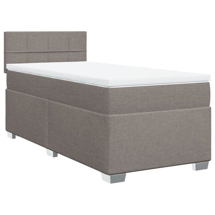 Maison Exclusive - Sommier à lattes de lit avec matelas Taupe 90x200 cm Tissu