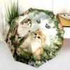 Muster mit zwei persischen Katzen, automatischer Klappschirm, tragbares und faltbares Design, 8 Schirmstäbe, ein Weihnachts- oder Geburtstagsgeschenk.