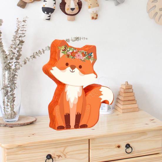 Fuchs Geburtstagsparty Pinata Waldthema Pinata mit Stock Augenbinde Konfetti für Tier Fuchs Themen Geburtstagsparty Baby Shower Deko