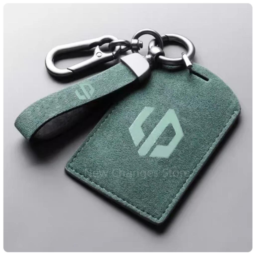 Original Car Color Leather Key Case Cover Fob For Leapmotor B01 B10 Car Keyless Remote Key Card Kit Protector Accessorie
