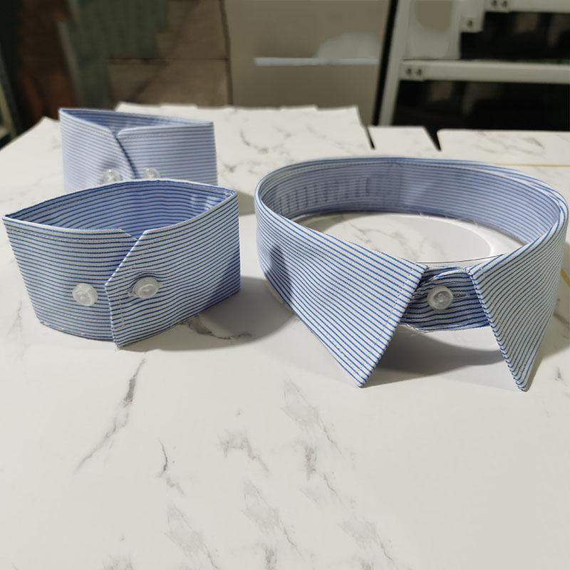 White Fake Collar Shirt Women Men Stripe Lapel False Collars Woman Men Removable Detachable Collar Neckline Faux Col