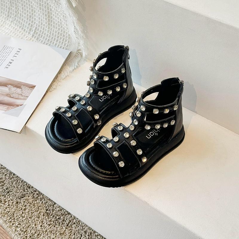 

Girls Sandals Summer New Children s Shoes Little Girls Princess Shoes Soft Bottom Casual rhinestone Roman Shoes Trendy 26