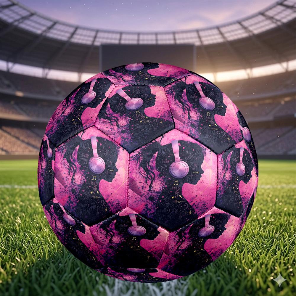 1pc Music Dreams Standard Size 5 Wear Resistant Football, Indoor Outdoor Soccer Ball for School Park Grass Training & Daily Zq71012