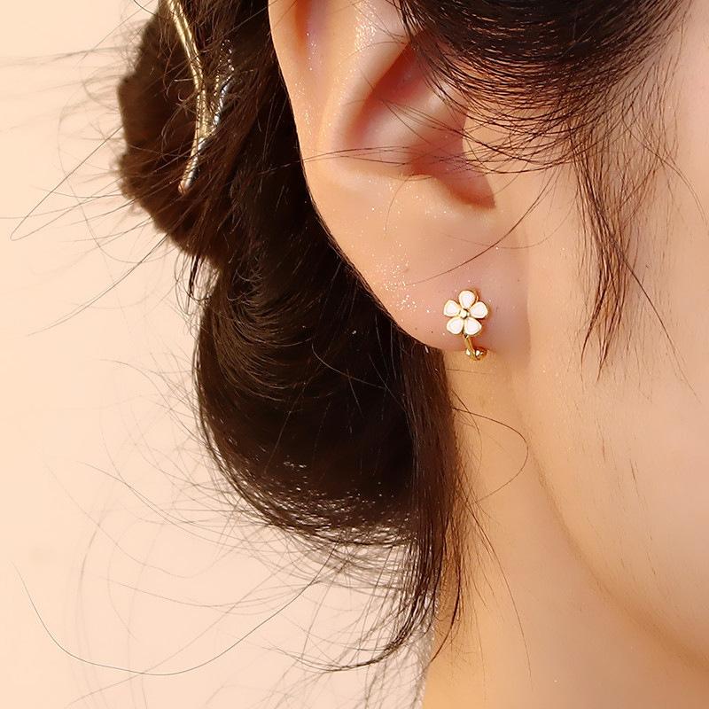 Silver Color Butterfly Flower Bow Zircon Earrings Women Luxury  Gorgeous Jewelry Accessories
