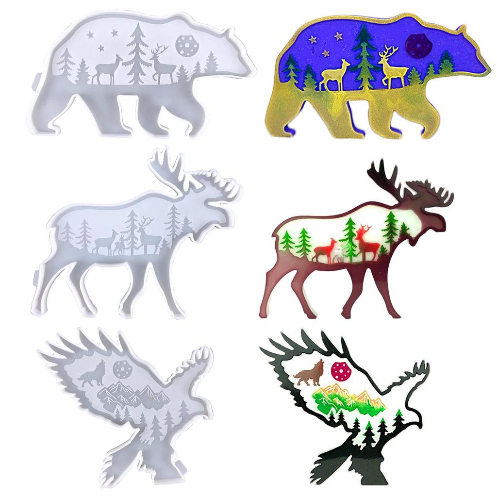 Harz-3D-Form-Silikonformen, Tier-Epoxid-Gießform | DIY-Bastelform für Wandbehänge