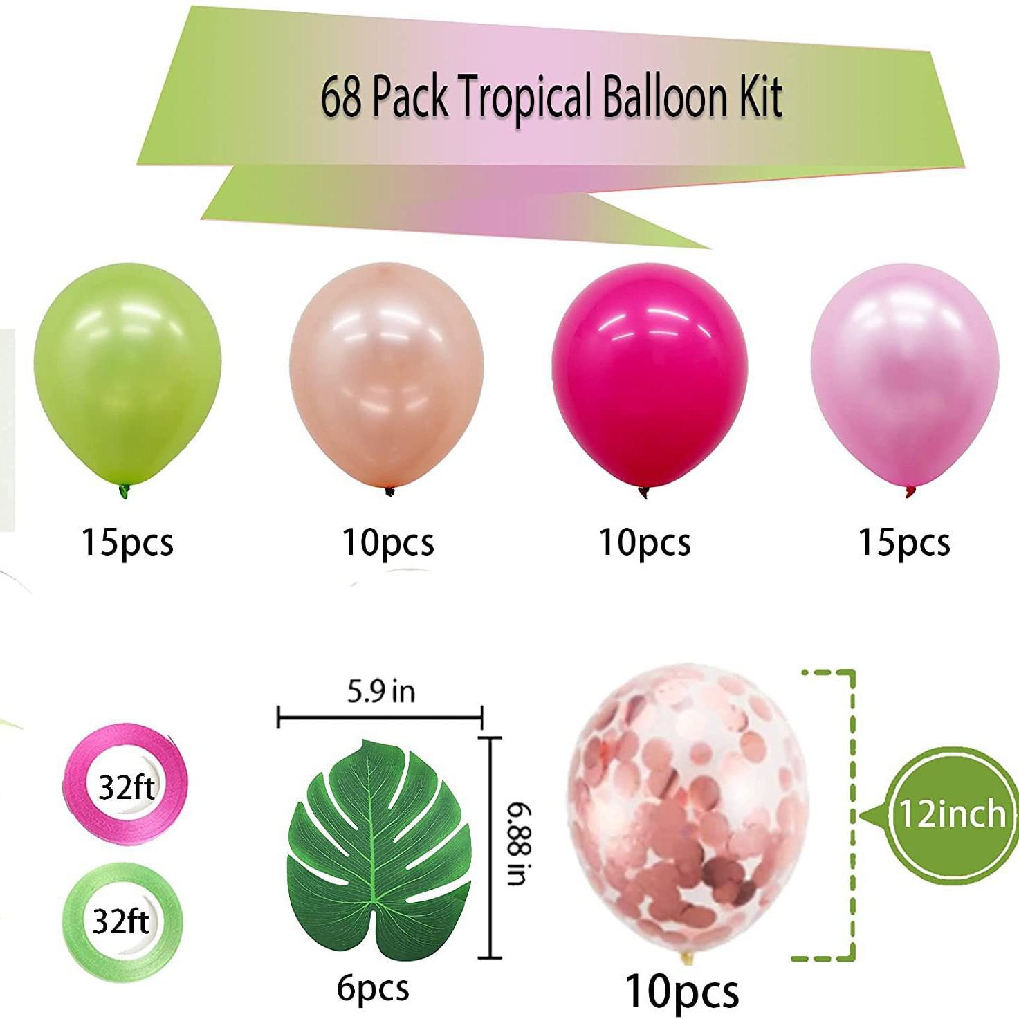 Flamingo Pineapple Balloons for Hawaiian Beach Summer Party