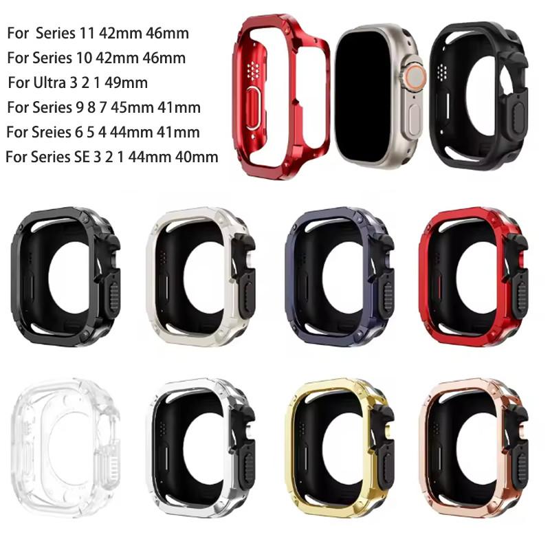 TPU PC Case for Apple Watch 11 10 42mm 46mm 9 8 7 6 5 4 SE3 Protective Hollow for iWatch Ultra 3 2 1 49mm 45mm 41 44mm 40mm 38mm