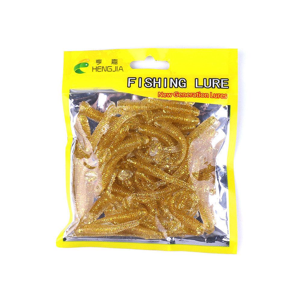 50Pcs/Bag T Tail Silicone Soft Bait Fishing Artificial Worms Soft Lures Carp Fishing Accessories